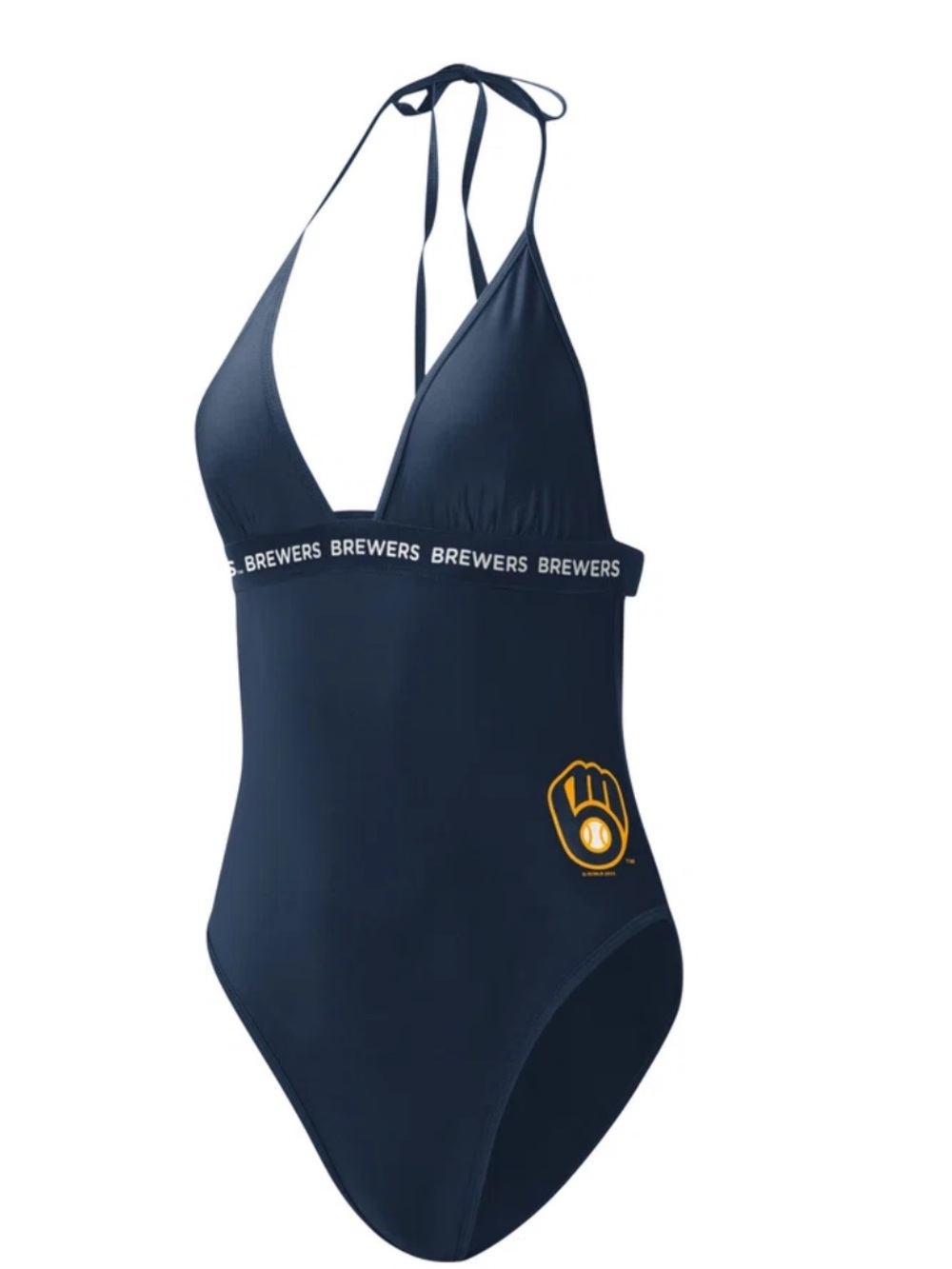 MLB Milwaukee Brewers swimsuit One-Piece Halter Swim Suit Large